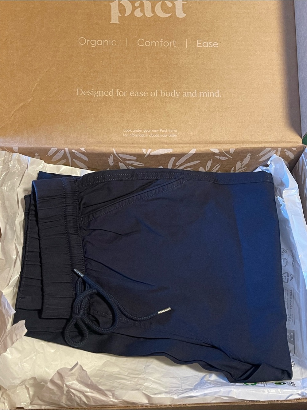 Pact Organic Cotton Daily Twill Ultra-High Rise Tapered Pant — Midnight Blue, XS - Picture 7 of 10